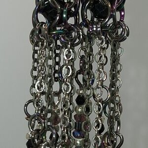 Iridescent Chain Dangle Earrings